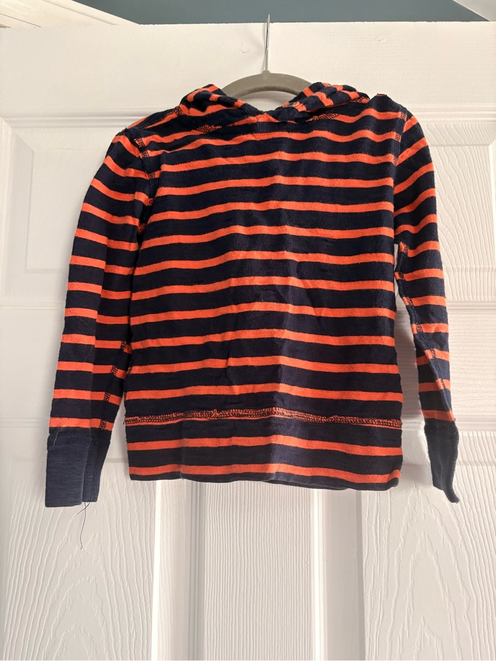 Crewcuts Navy & Orange Striped Hoodie